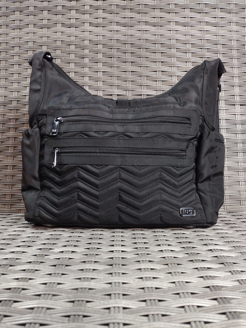 lug Black Quilted Travel Crossbody Bag